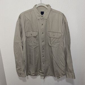 Bailey’s Point Men’s Button Down Denim Shirt Size XL Beige